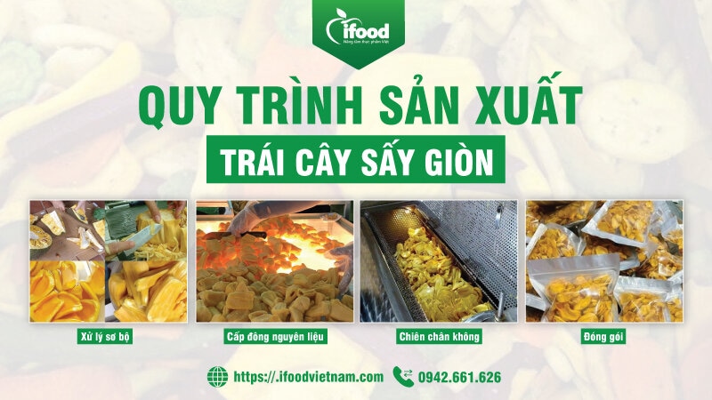 quy trình sản xuất trái cây sấy giòn