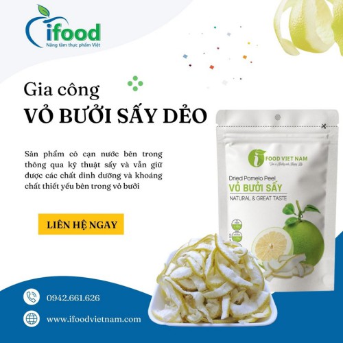 Gia công vỏ bưởi sấy dẻo