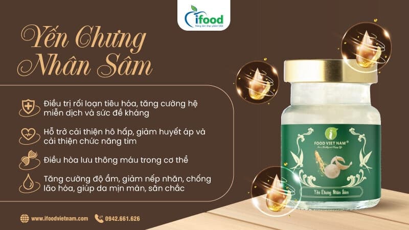 lợi ích khi dùng yến chưng nhân sâm