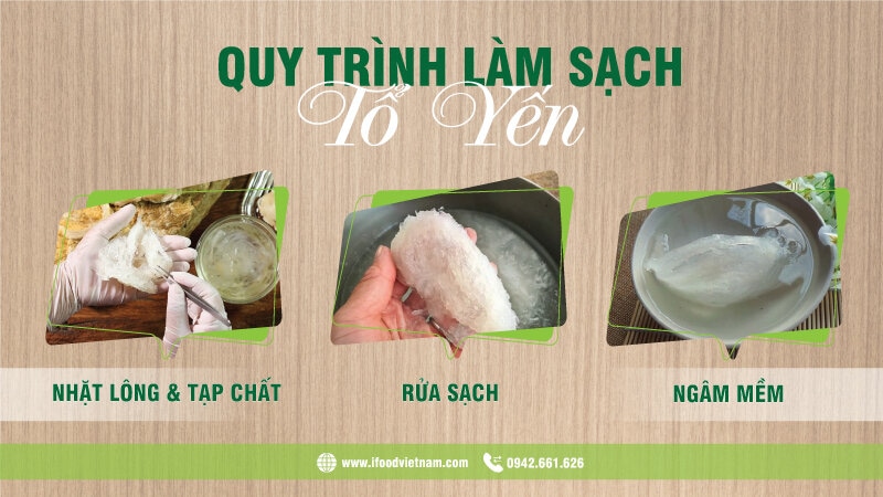 Quy trình làm sạch tổ yến