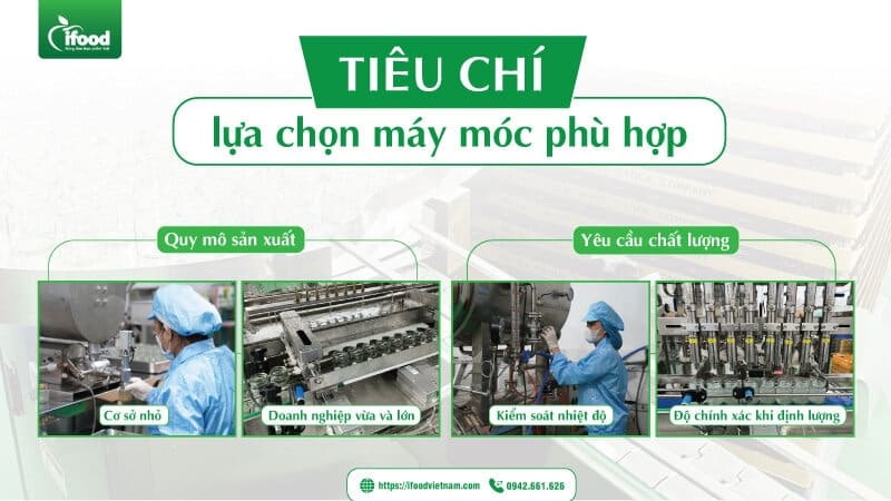 tiêu chí lựa chọn máy móc phù hợp cho dây chuyền sản xuất yến hũ