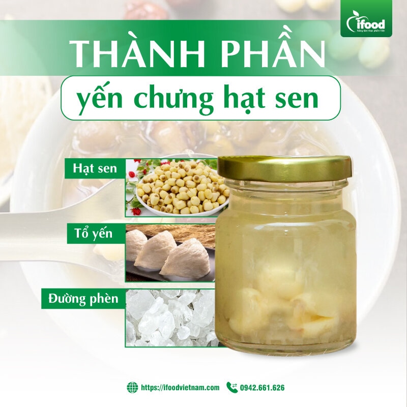 thành phần yến chưng hạt sen