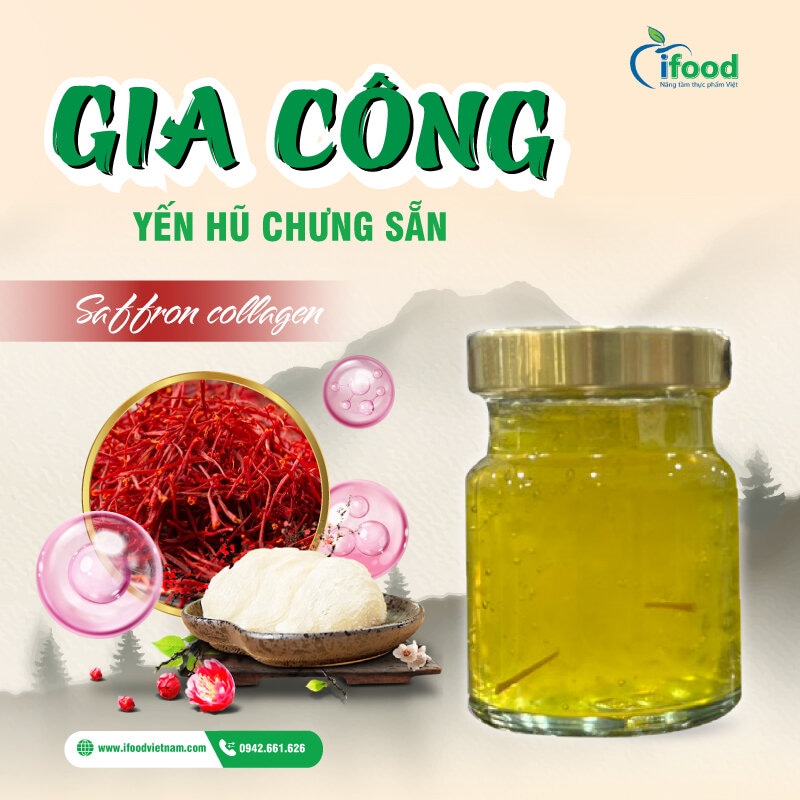 gia công yến chưng saffron collagen