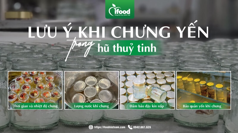 lưu ý khi chưng yến trong hũ thuỷ tinh