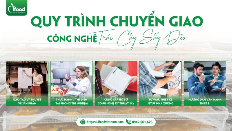 Quy trình chuyển giao công nghệ trái cây sấy dẻo