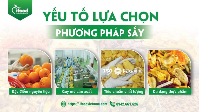 Yếu tố lựa chọn phương pháp sấy