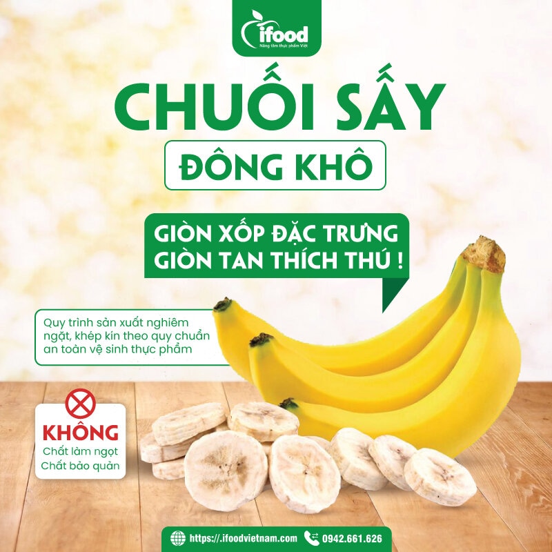 Chuyển giao công nghệ chuối sấy đông khô (sấy thăng hoa)