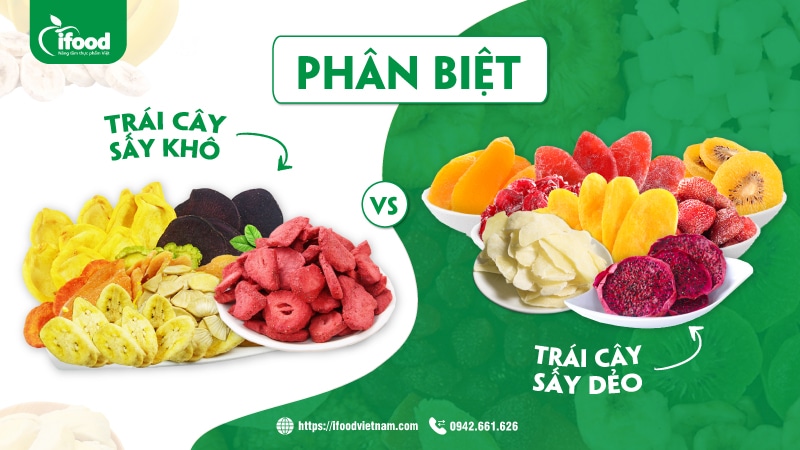 phân biệt trái cây sấy dẻo và trái cây sấy khô